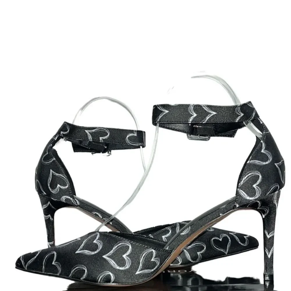 NY&Co Heart-Print Single-Band Stiletto Heels